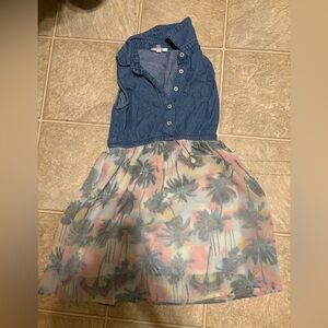 Chic Kids Denim and Palm Print Dress